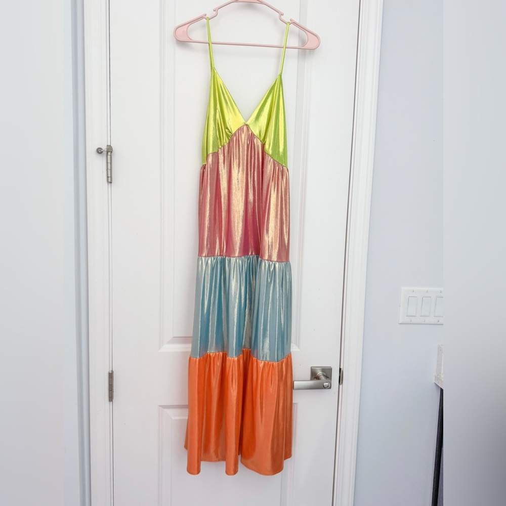 SOLD Colorful Metallic Shimmer Dress